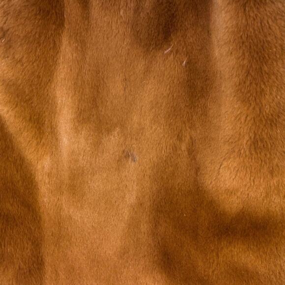 Calvin Klein Stand Collar Brown Faux Fur Coat Jacket Size XS Unique Find Winter - Picture 5 of 5